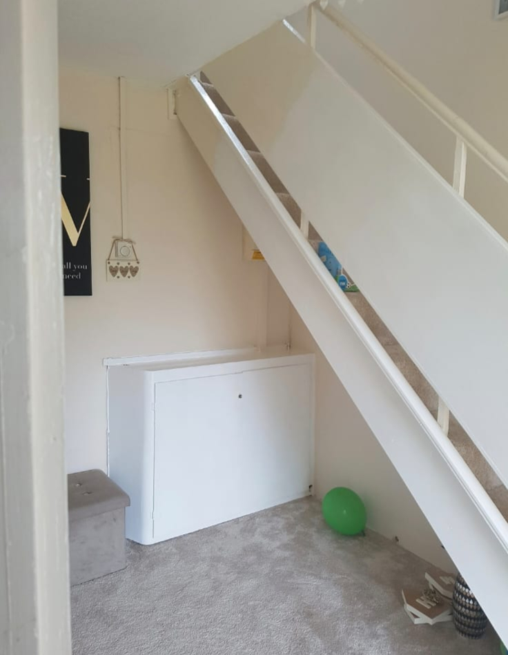 Unoptimized storage space under stairs before property refresh